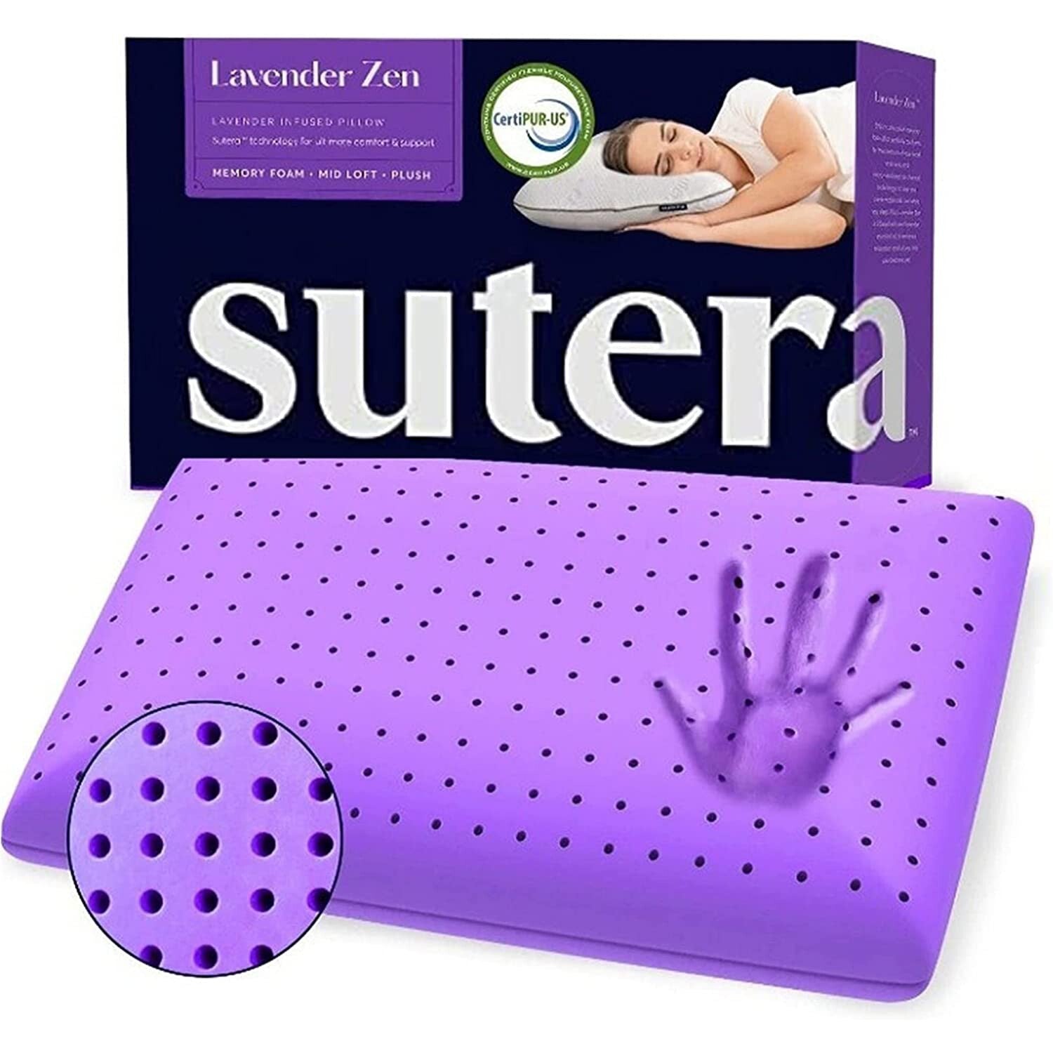 Lavender Zen Memory Foam Aromatherapy Cooling Pillow